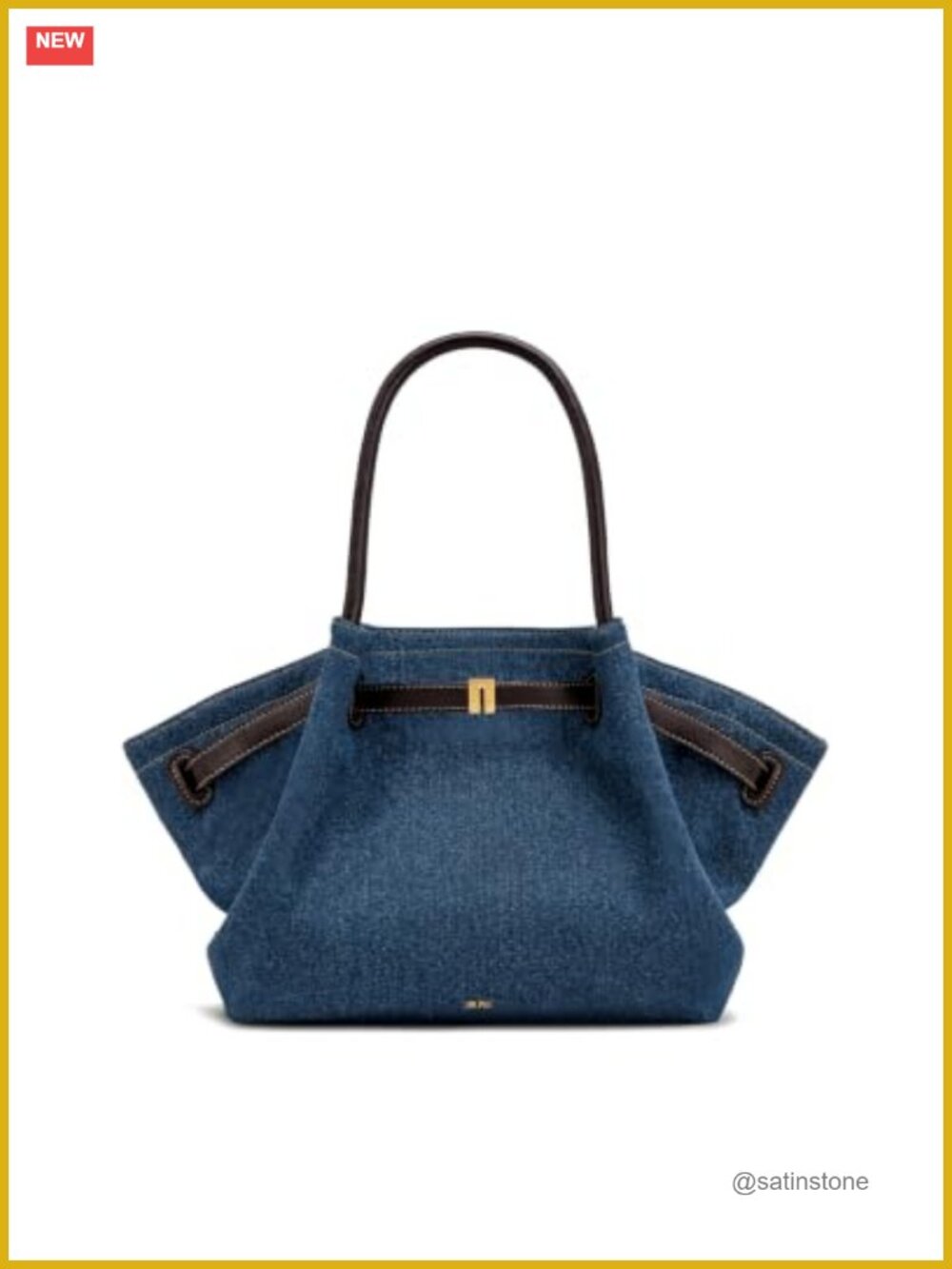 Cotton Denim Medium Tote Bag Satchel Fits 12.9-Inch Tablet